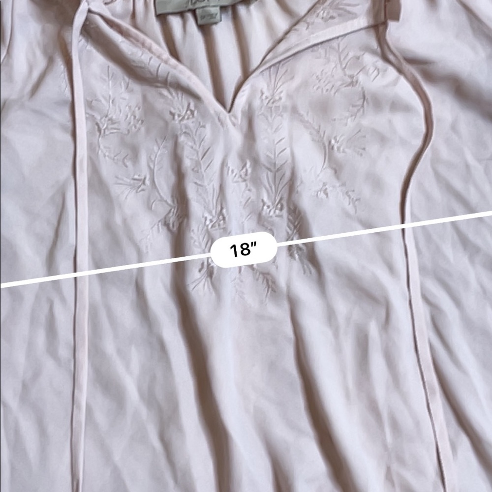 Loft blush pink flutter sleeve chiffon blouse - Picture 5 of 6